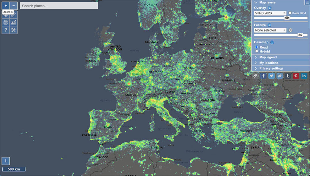 Light Pollution Map - Example